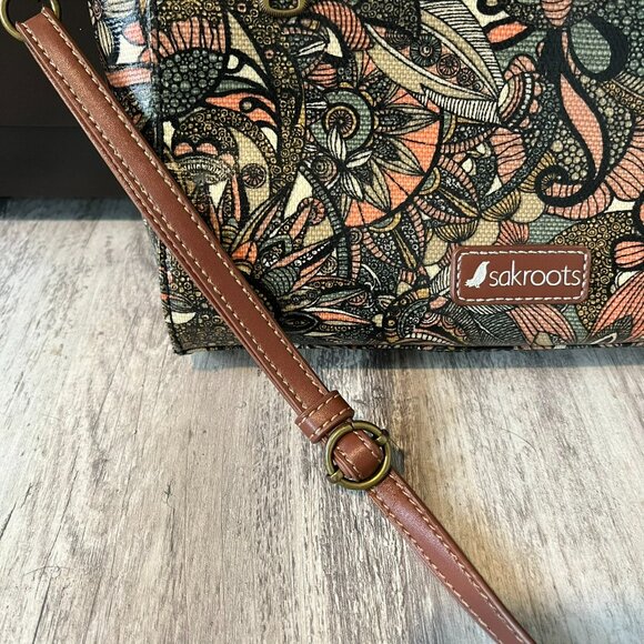 Sakroots Crossbody Small Purse Bag, Coated Canvas, Sienna Spirit Desert Print - Picture 8 of 12